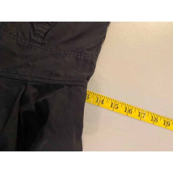 eShakti Black Dress Lace Neck Line Fit Flare 36" Long Cotton Short Sleeve XS - Picture 10 of 11